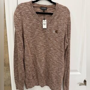 Express Men's V-Neck Sweater in Brown, Size Large, NWT